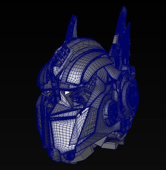 Robot Head Optimus Prime 3D model_4