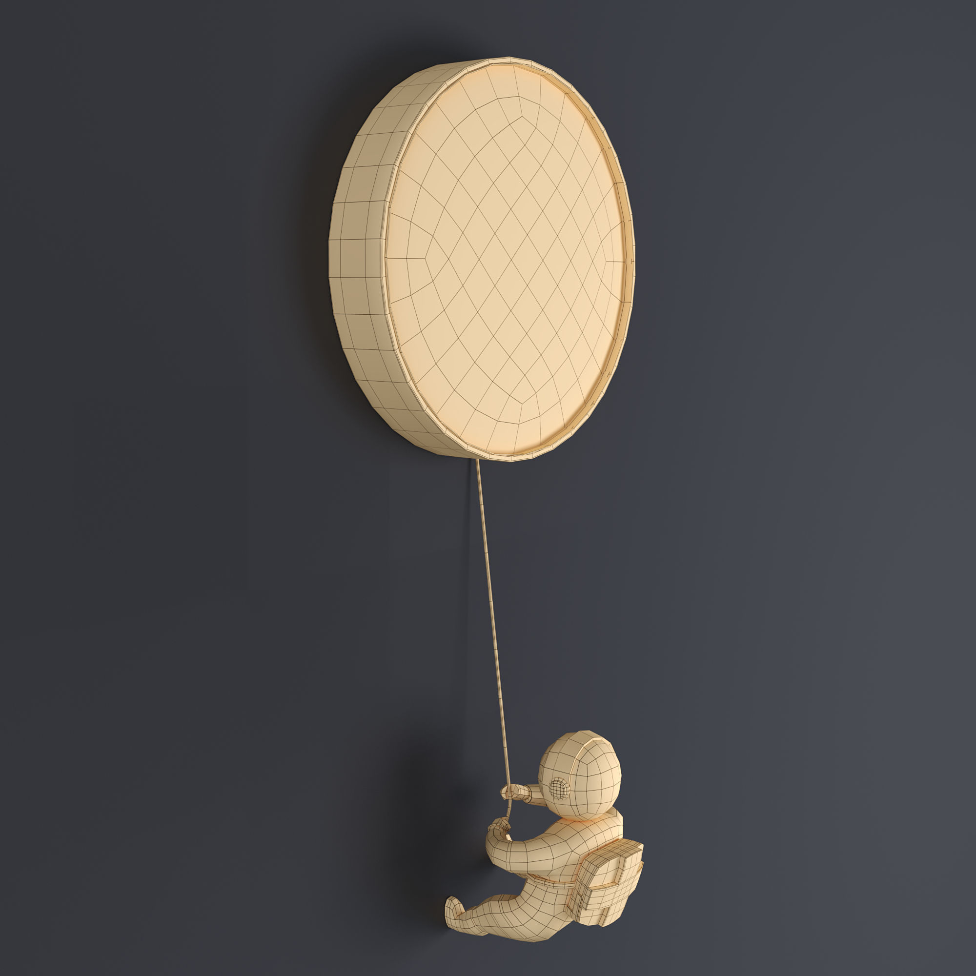 Astronaut And Moon Light Fixture 3D model_3