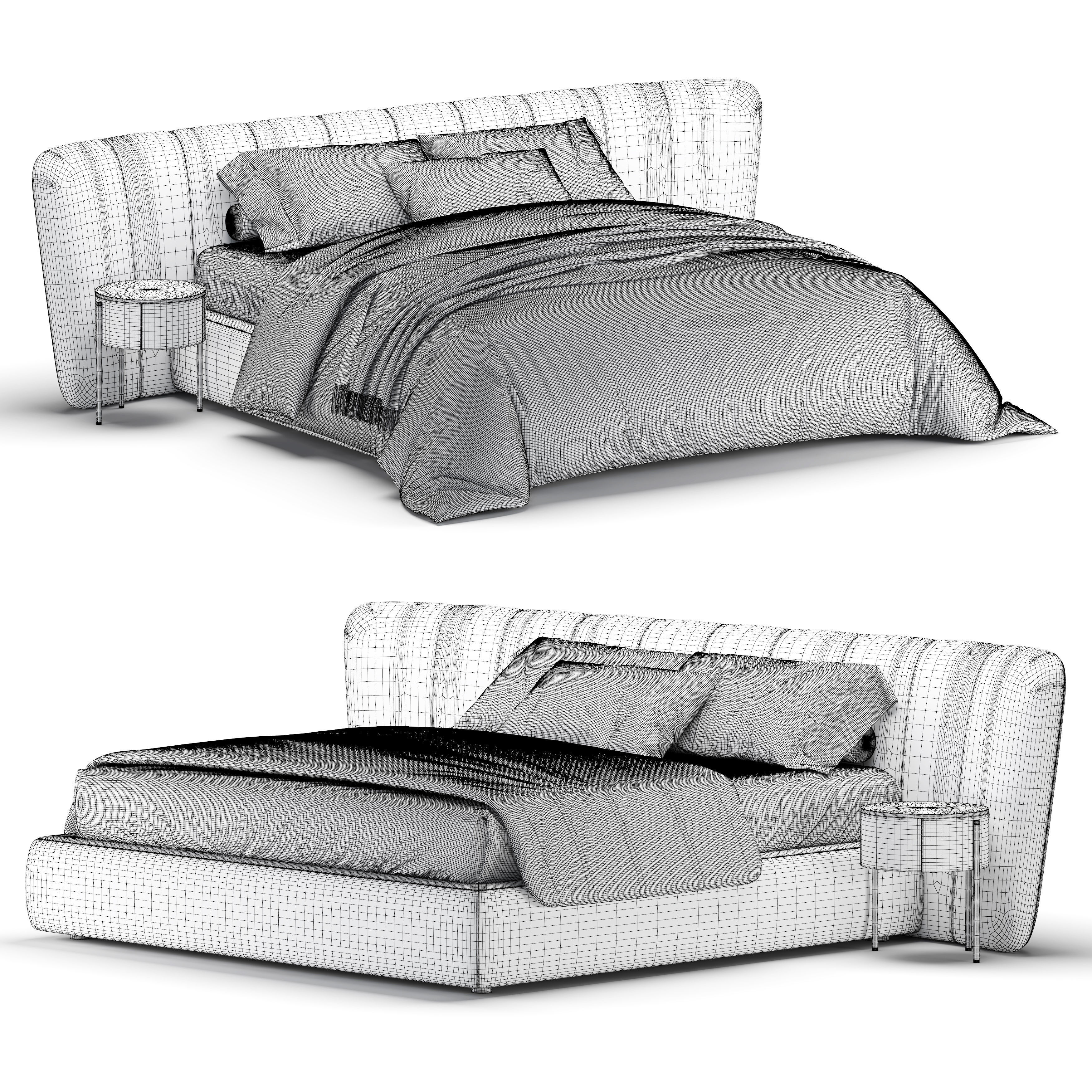 Royale Stripe Bed 3D model_4