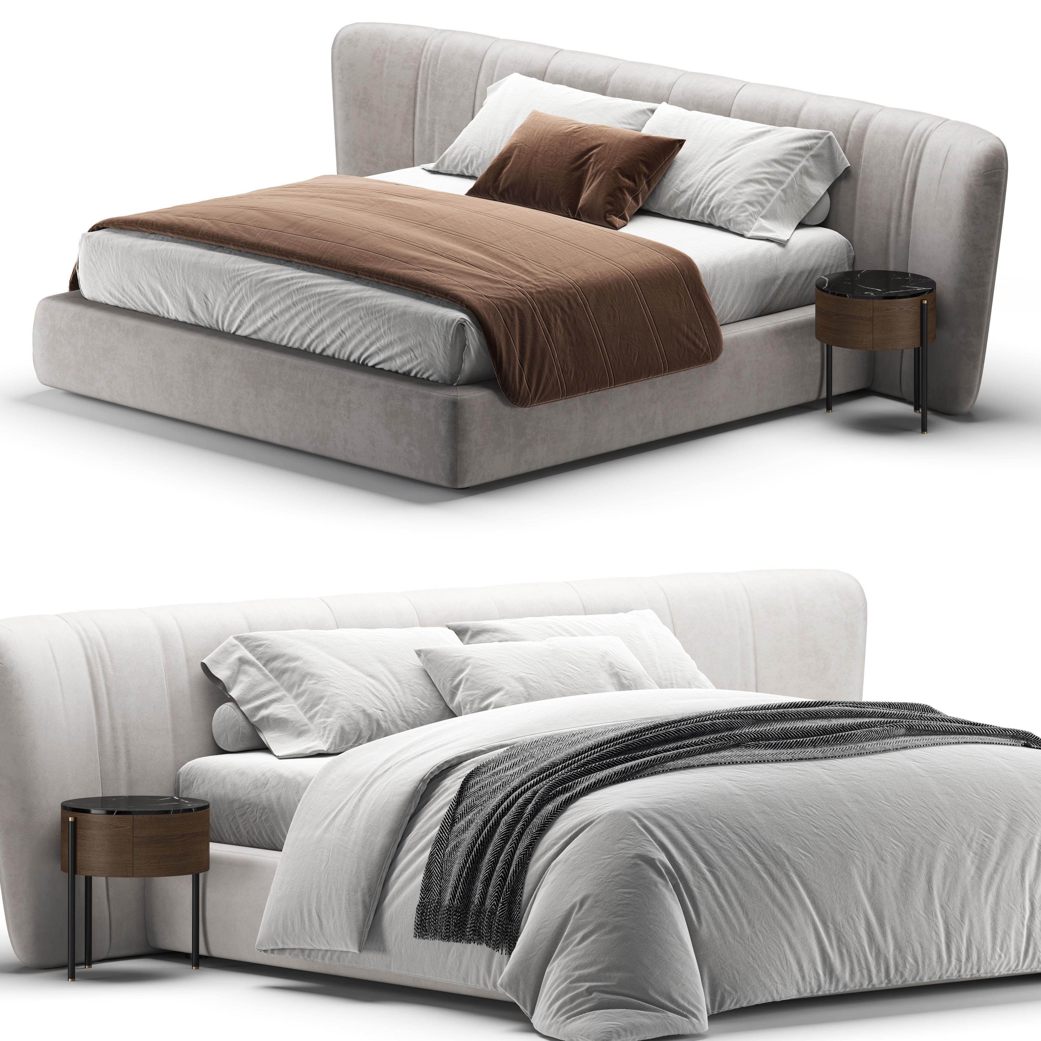 Royale Stripe Bed 3D model_3