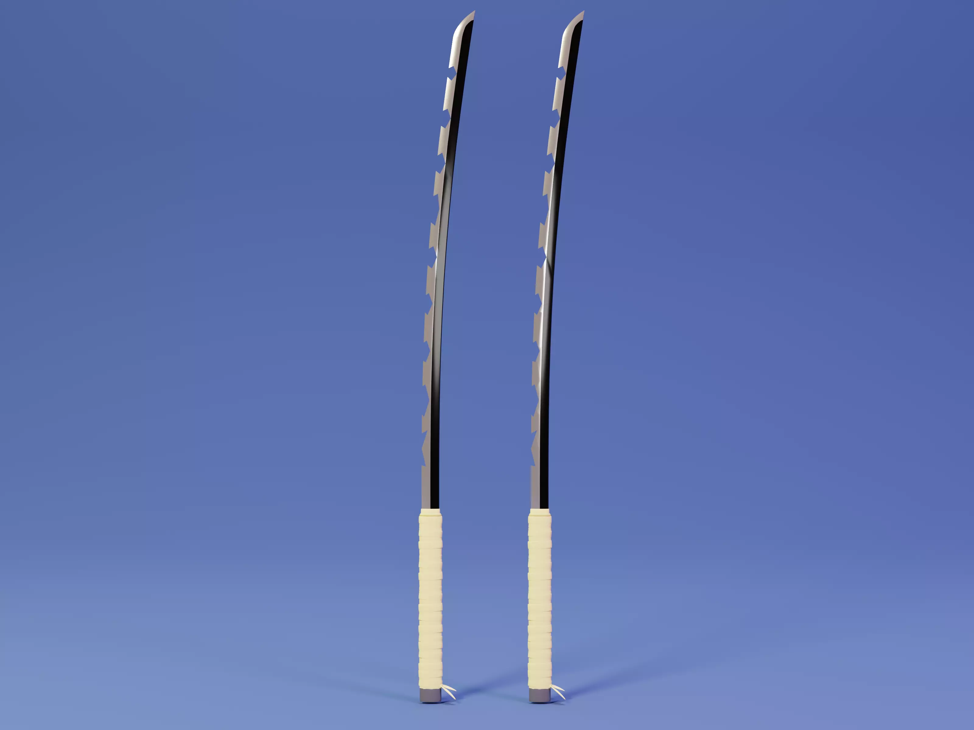 Inosuke Sword - Demon Slayer kimetsu no yaiba Low-poly 3D print model_0