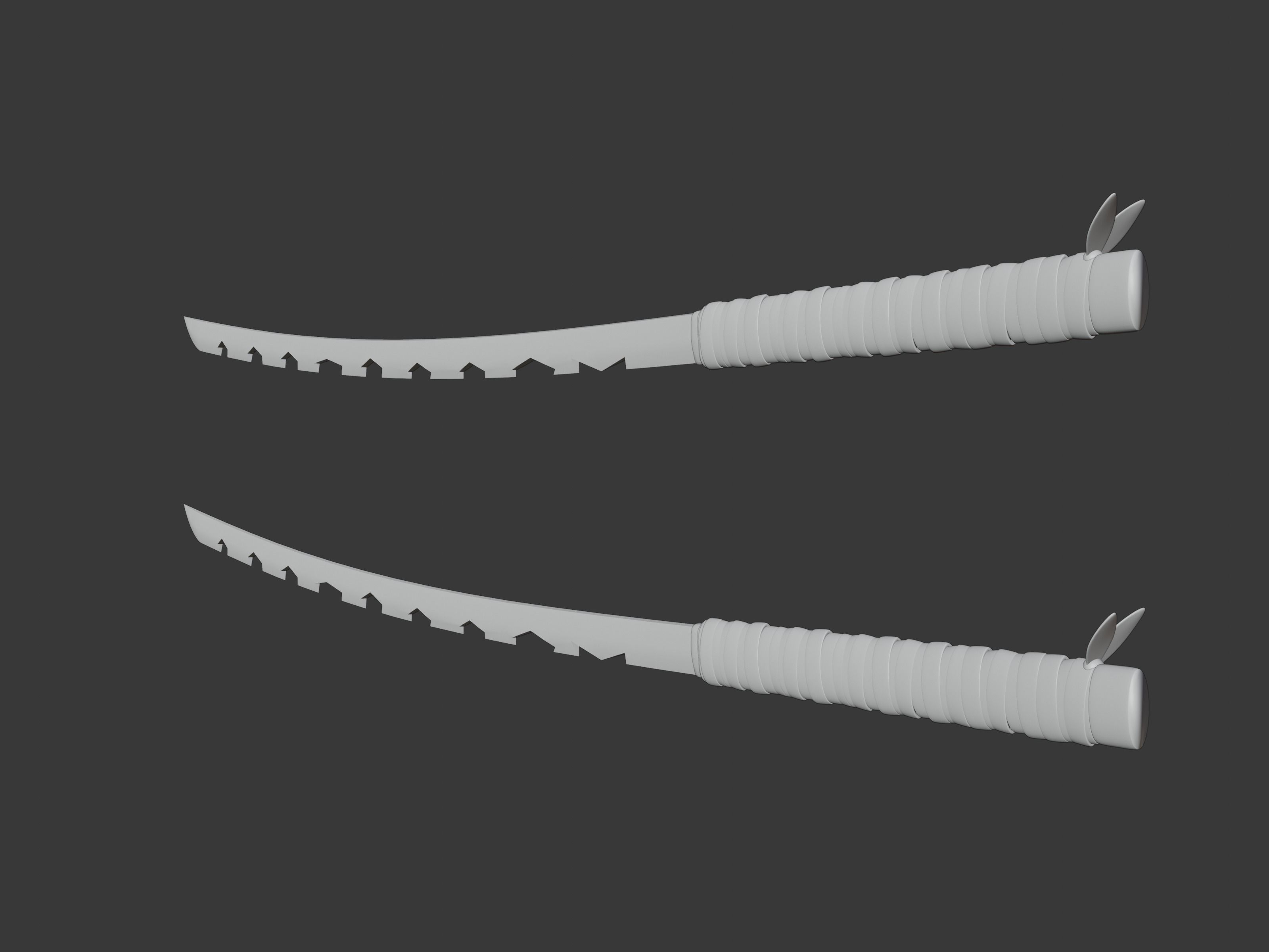 Inosuke Sword - Demon Slayer kimetsu no yaiba Low-poly 3D print model_6