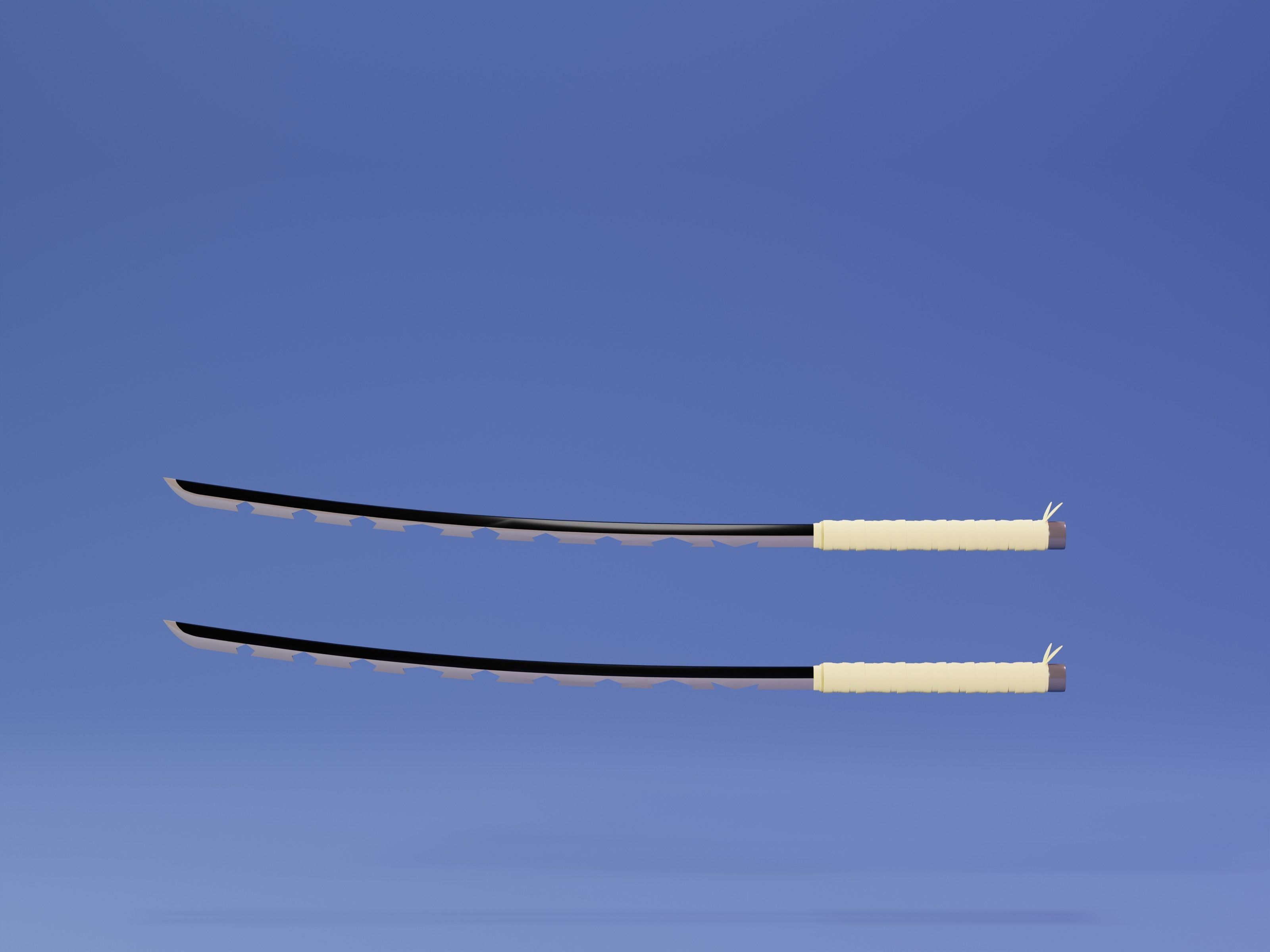 Inosuke Sword - Demon Slayer kimetsu no yaiba Low-poly 3D print model_1