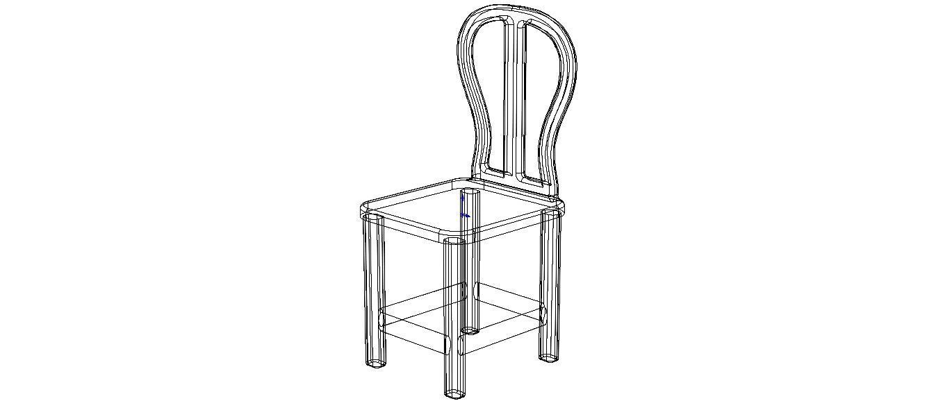 Teak Classic Backrest Dining Chair 3D model_3