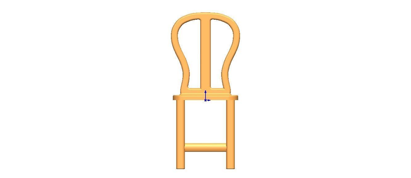Teak Classic Backrest Dining Chair 3D model_24
