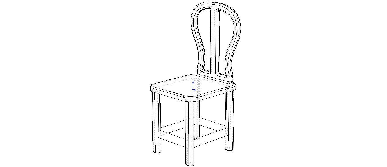 Teak Classic Backrest Dining Chair 3D model_2