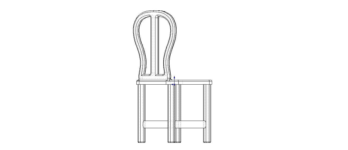 Teak Classic Backrest Dining Chair 3D model_34