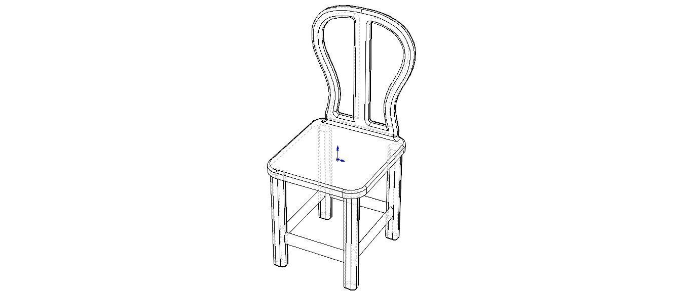 Teak Classic Backrest Dining Chair 3D model_10