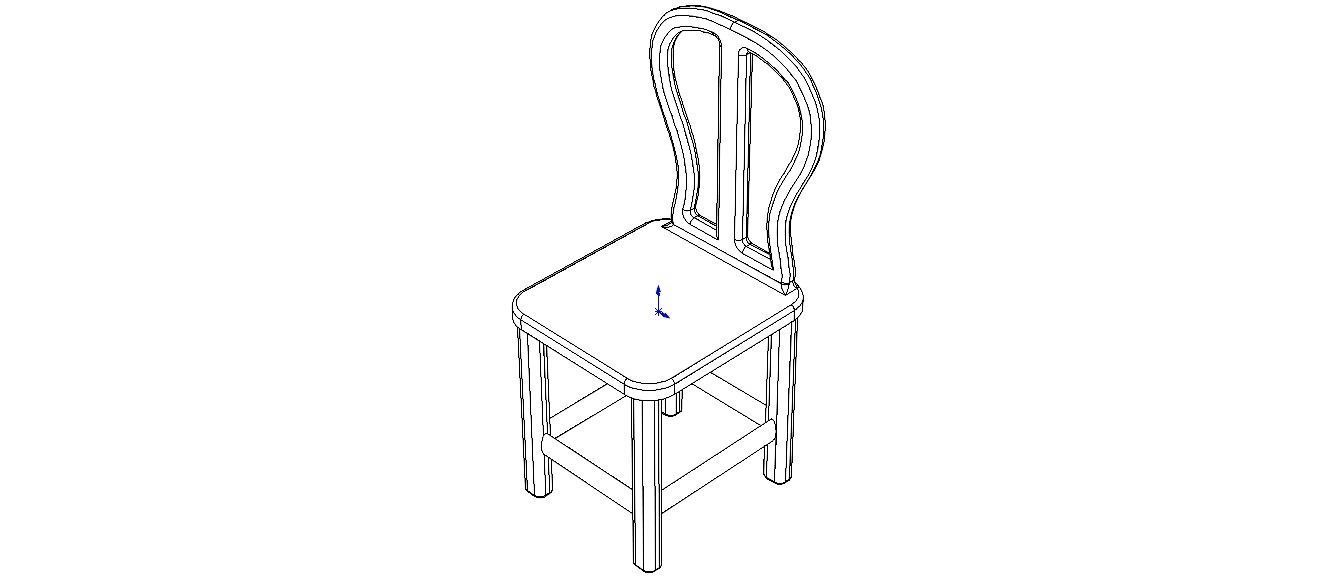 Teak Classic Backrest Dining Chair 3D model_5