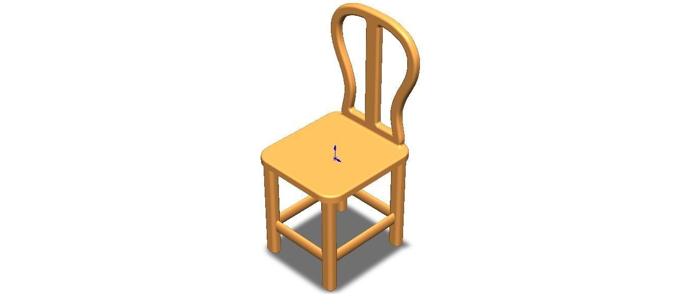 Teak Classic Backrest Dining Chair 3D model_8