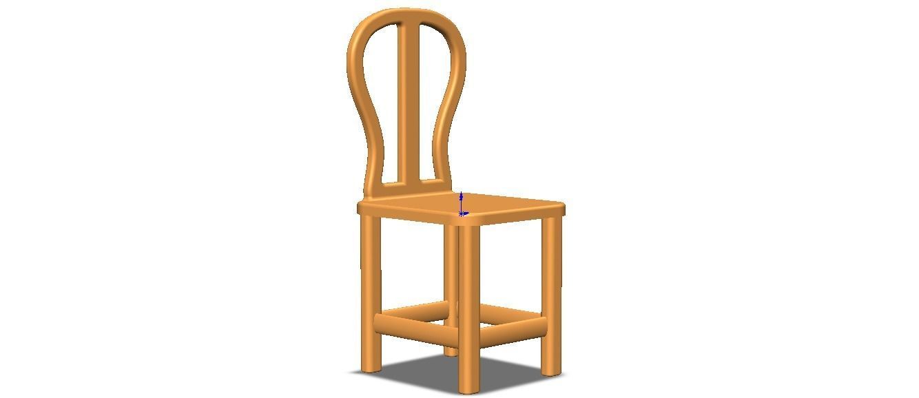 Teak Classic Backrest Dining Chair 3D model_28