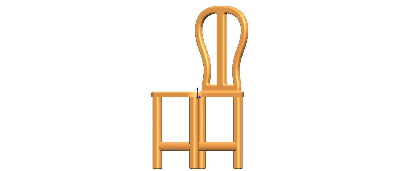 Teak Classic Backrest Dining Chair 3D model_20