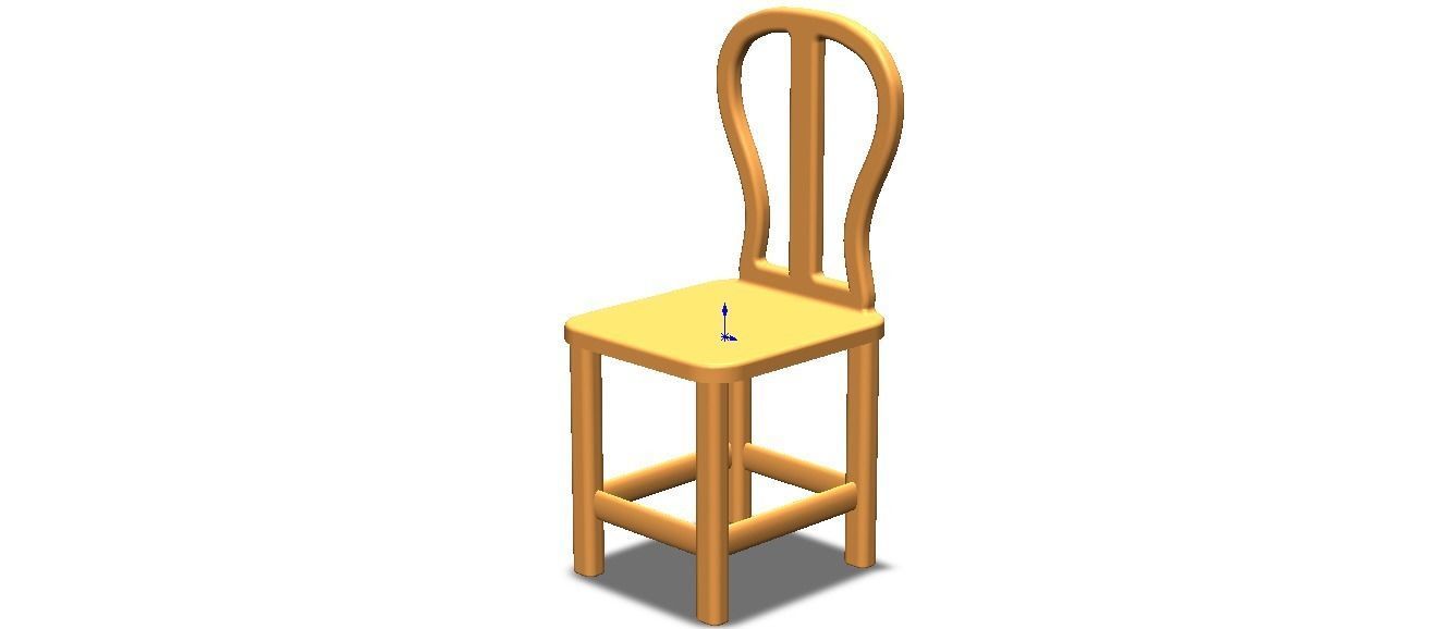 Teak Classic Backrest Dining Chair 3D model_4