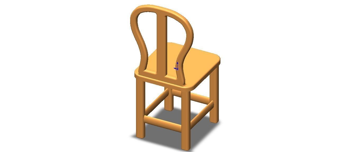 Teak Classic Backrest Dining Chair 3D model_40