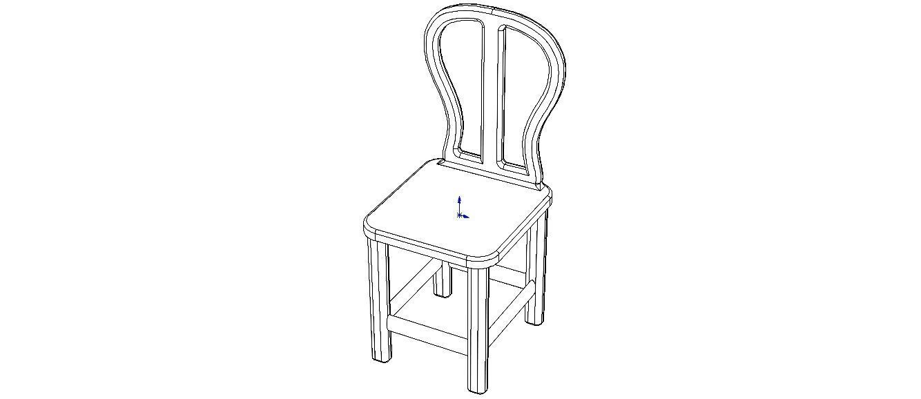 Teak Classic Backrest Dining Chair 3D model_9