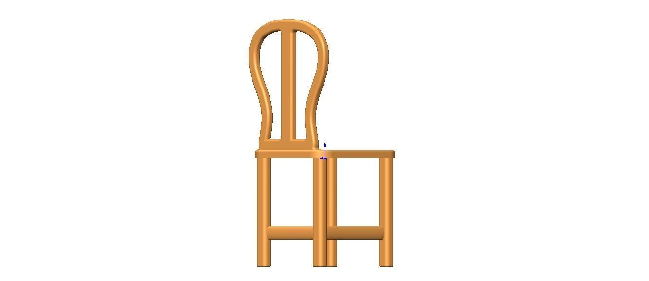 Teak Classic Backrest Dining Chair 3D model_36