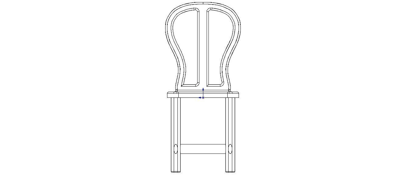 Teak Classic Backrest Dining Chair 3D model_43