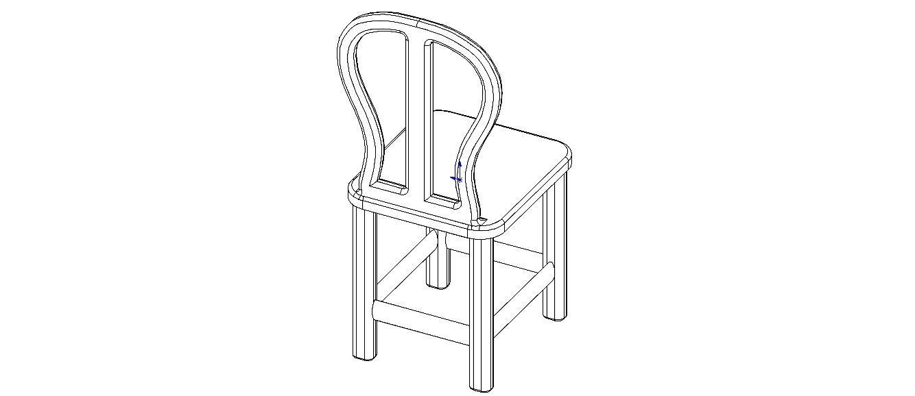 Teak Classic Backrest Dining Chair 3D model_37