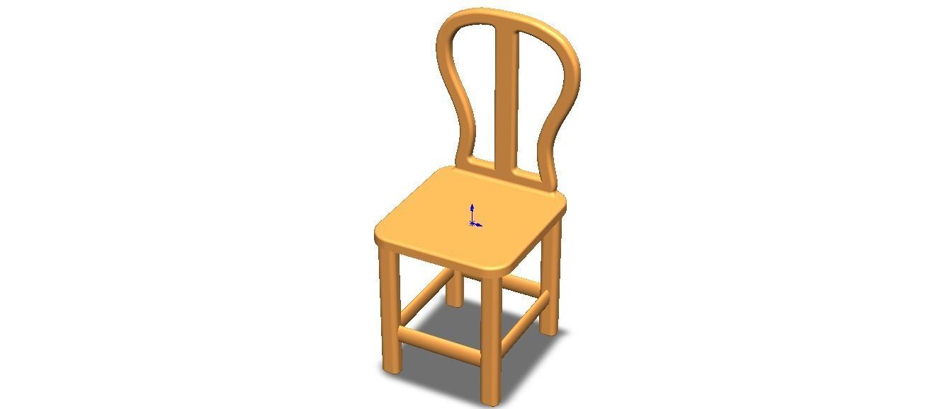 Teak Classic Backrest Dining Chair 3D model_12