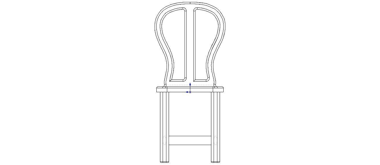 Teak Classic Backrest Dining Chair 3D model_42