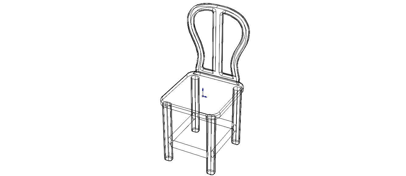 Teak Classic Backrest Dining Chair 3D model_11