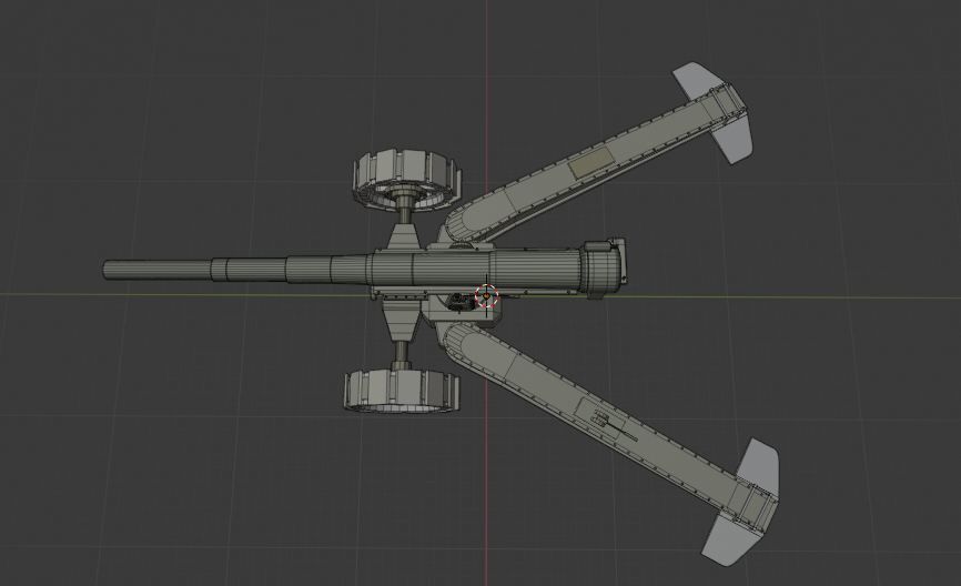 Animetrd Lowpoly Game Ready French 15-mm World war 2 Cannon Low-poly 3D model_19