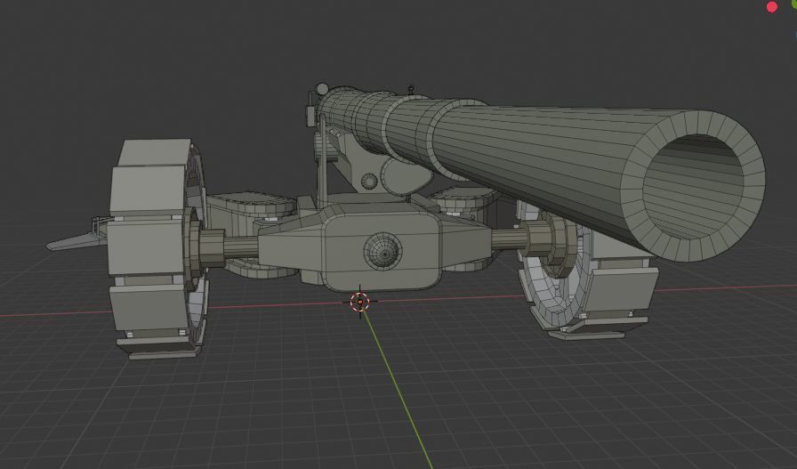 Animetrd Lowpoly Game Ready French 15-mm World war 2 Cannon Low-poly 3D model_21