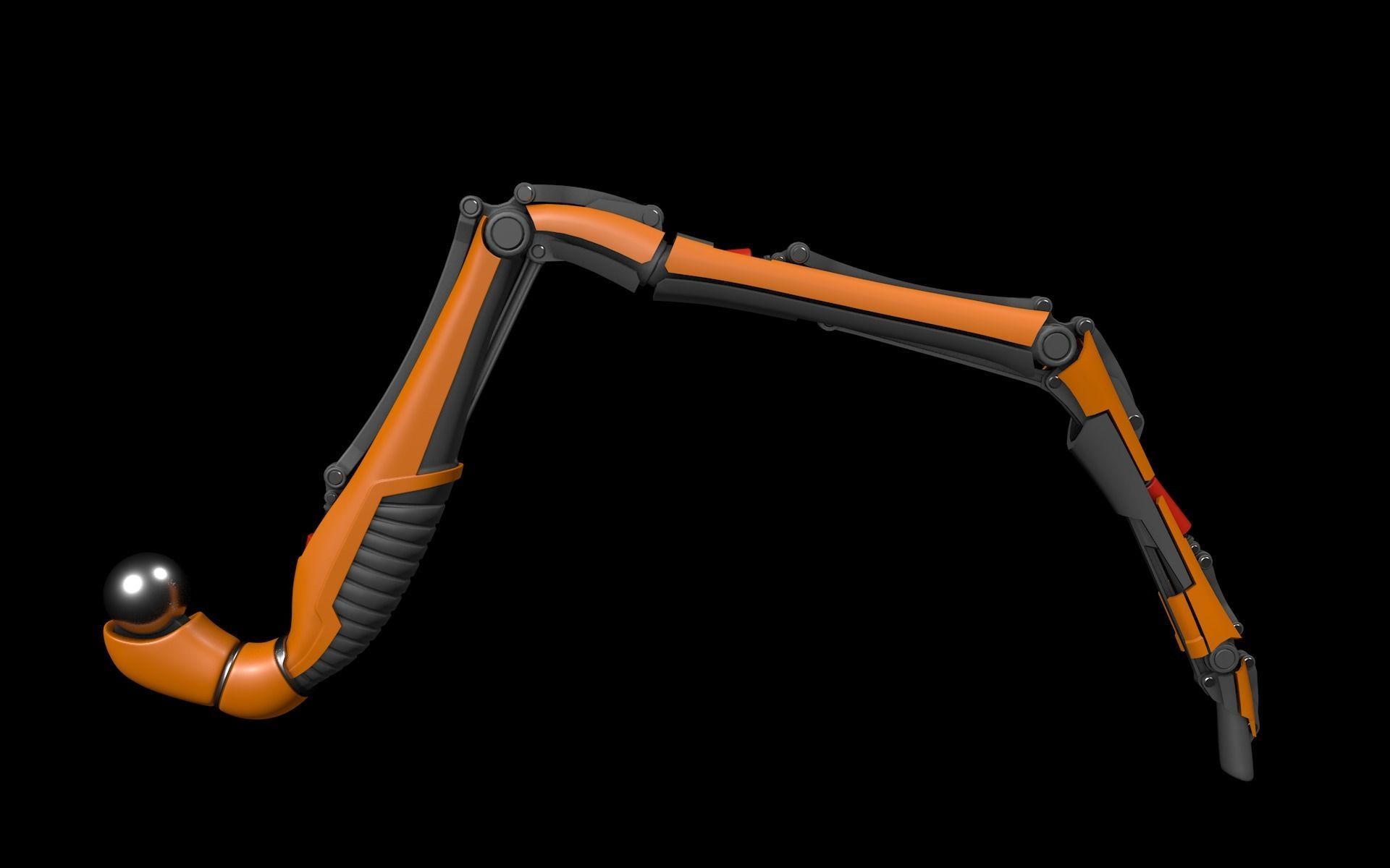 Robot Leg 3D model_3