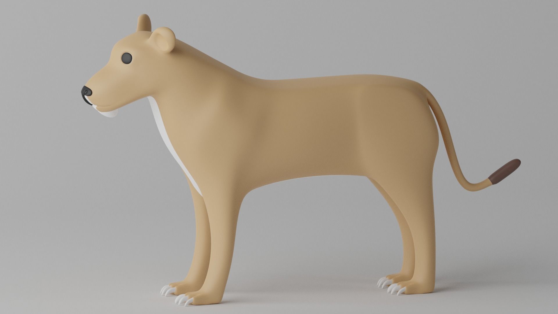 Cartoon Cute Lioness 3D model_14