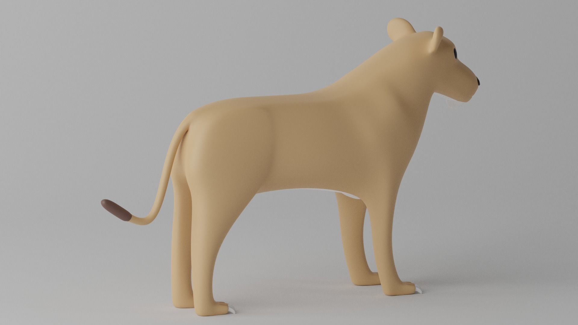 Cartoon Cute Lioness 3D model_12