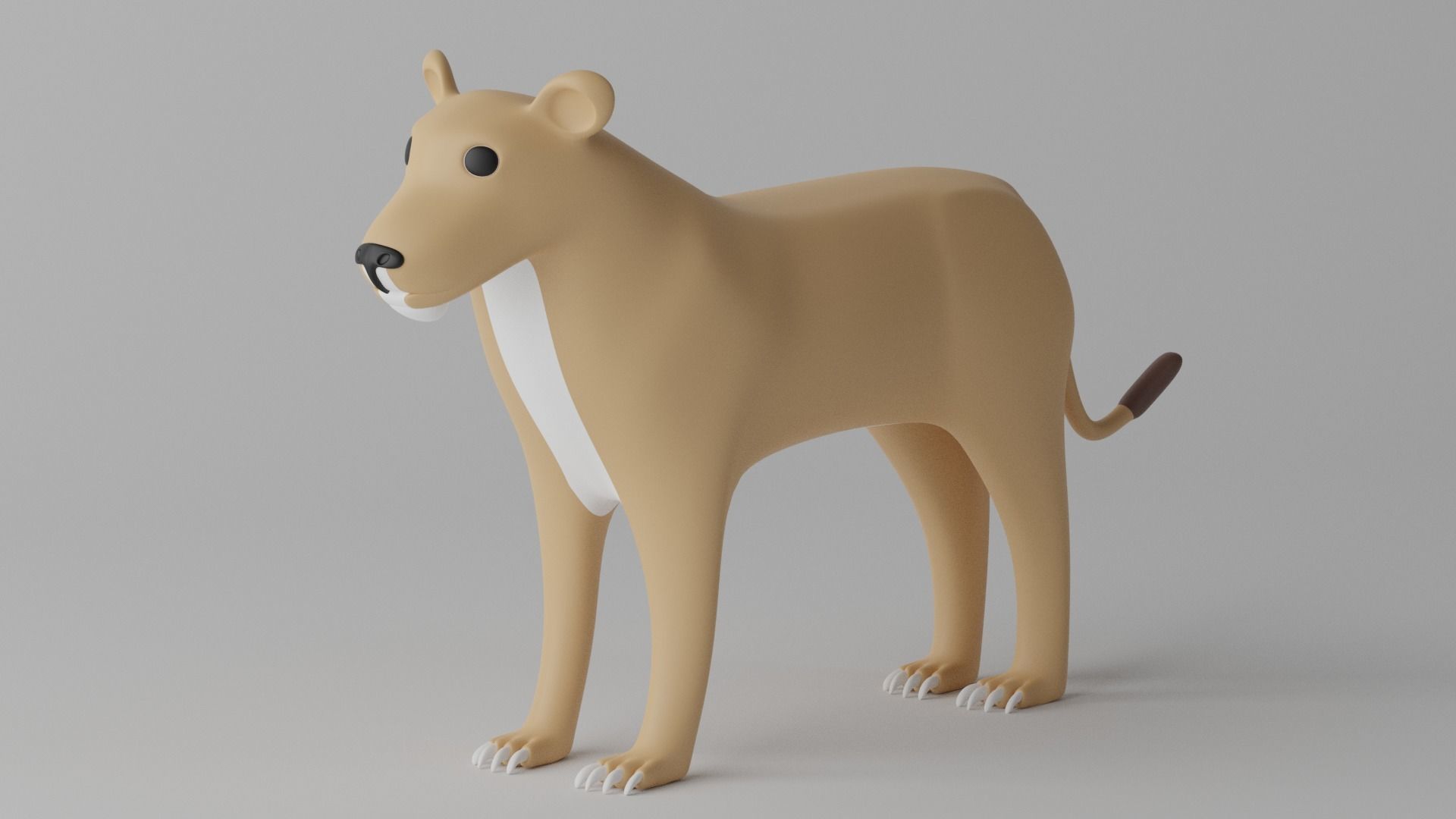 Cartoon Cute Lioness 3D model_19