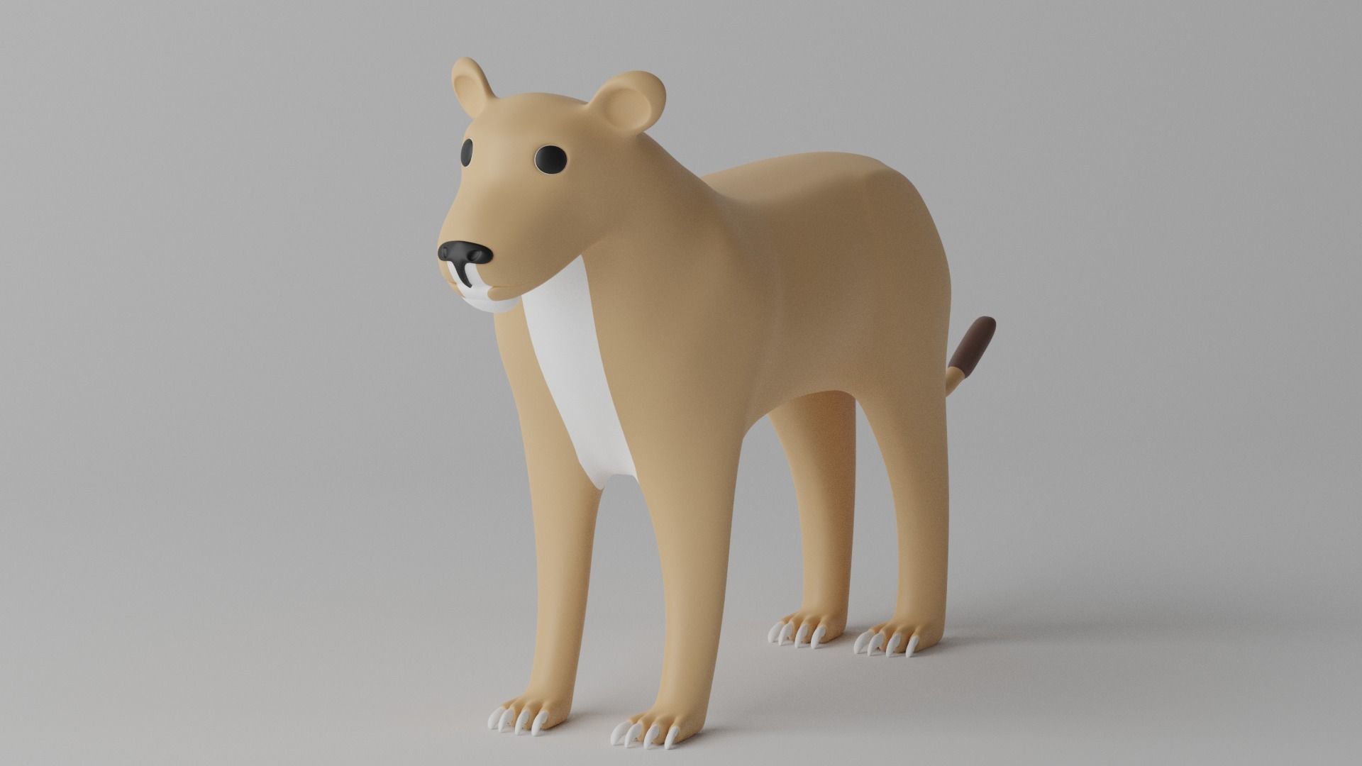 Cartoon Cute Lioness 3D model_21