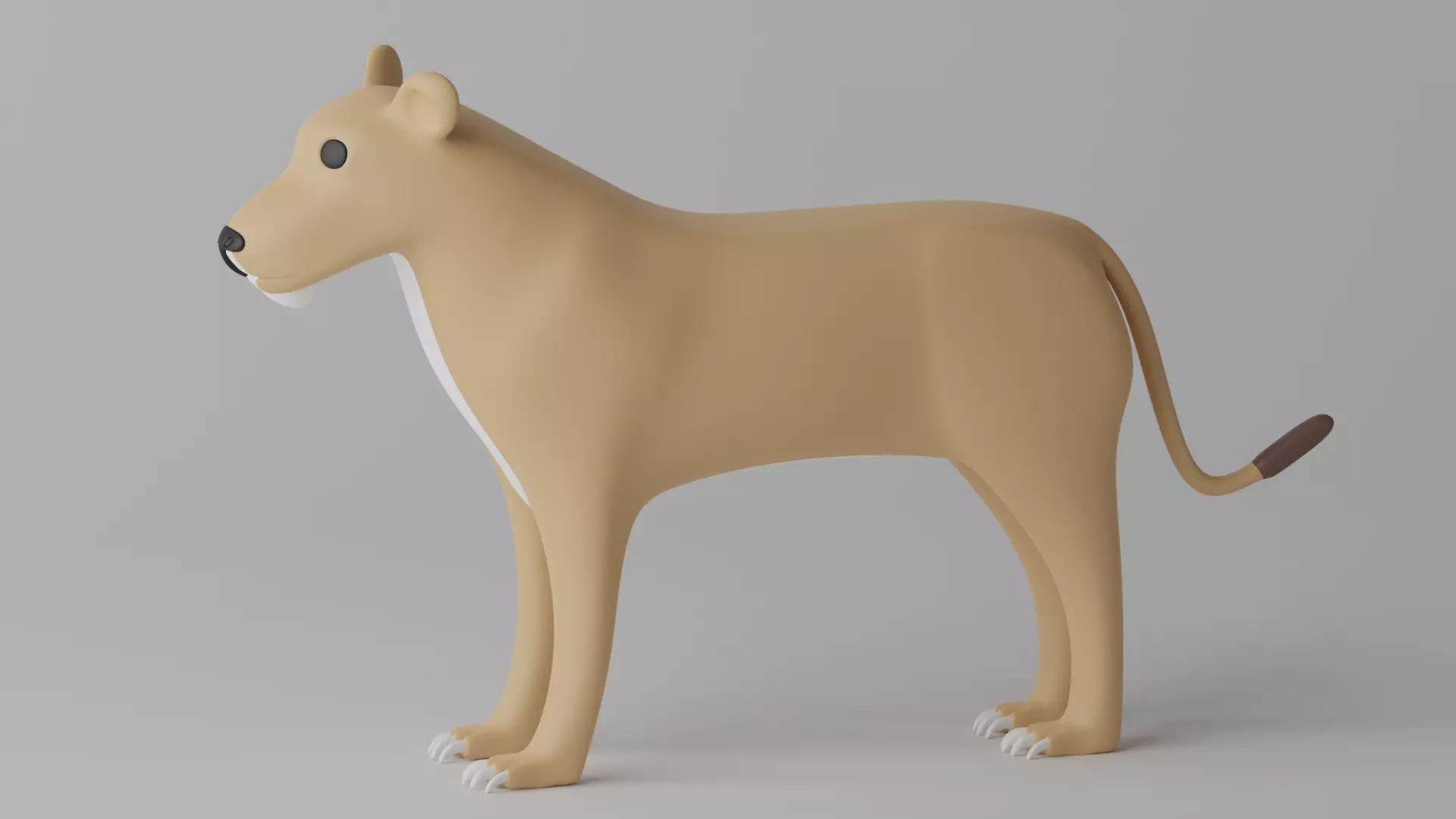 Cartoon Cute Lioness 3D model_0