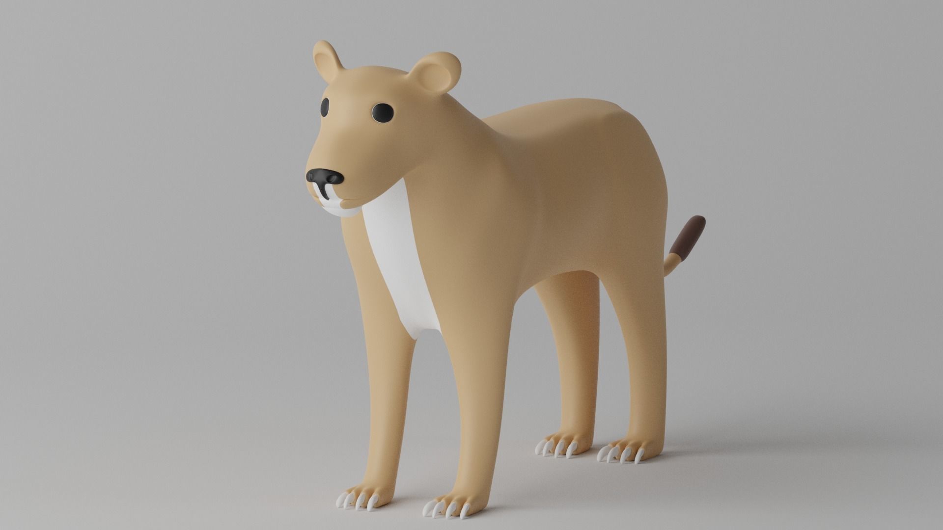 Cartoon Cute Lioness 3D model_20