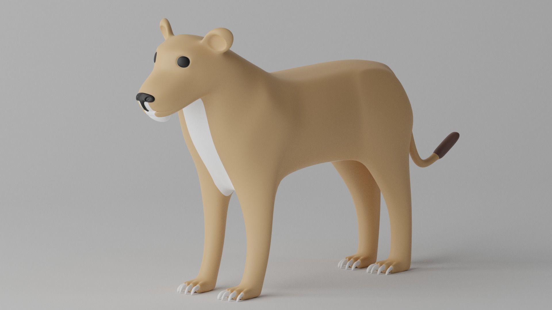 Cartoon Cute Lioness 3D model_18