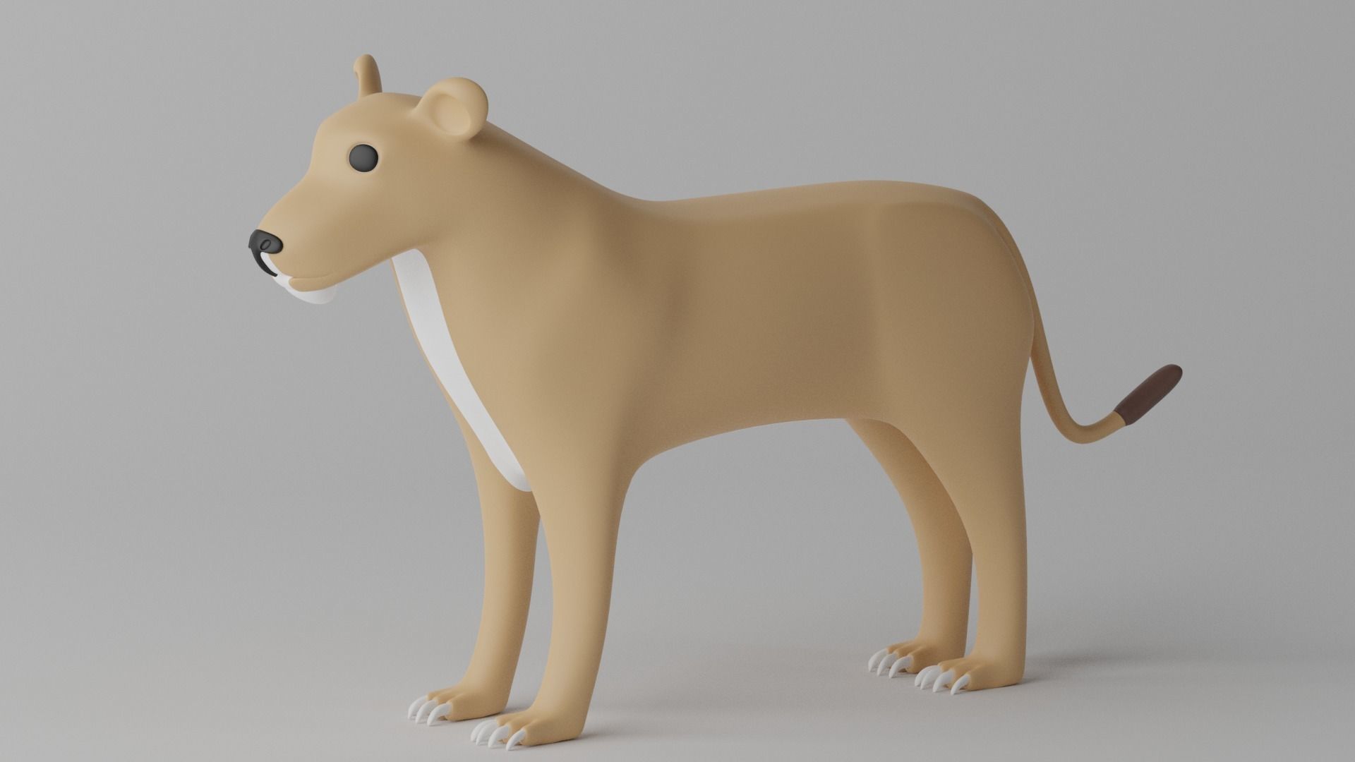 Cartoon Cute Lioness 3D model_3