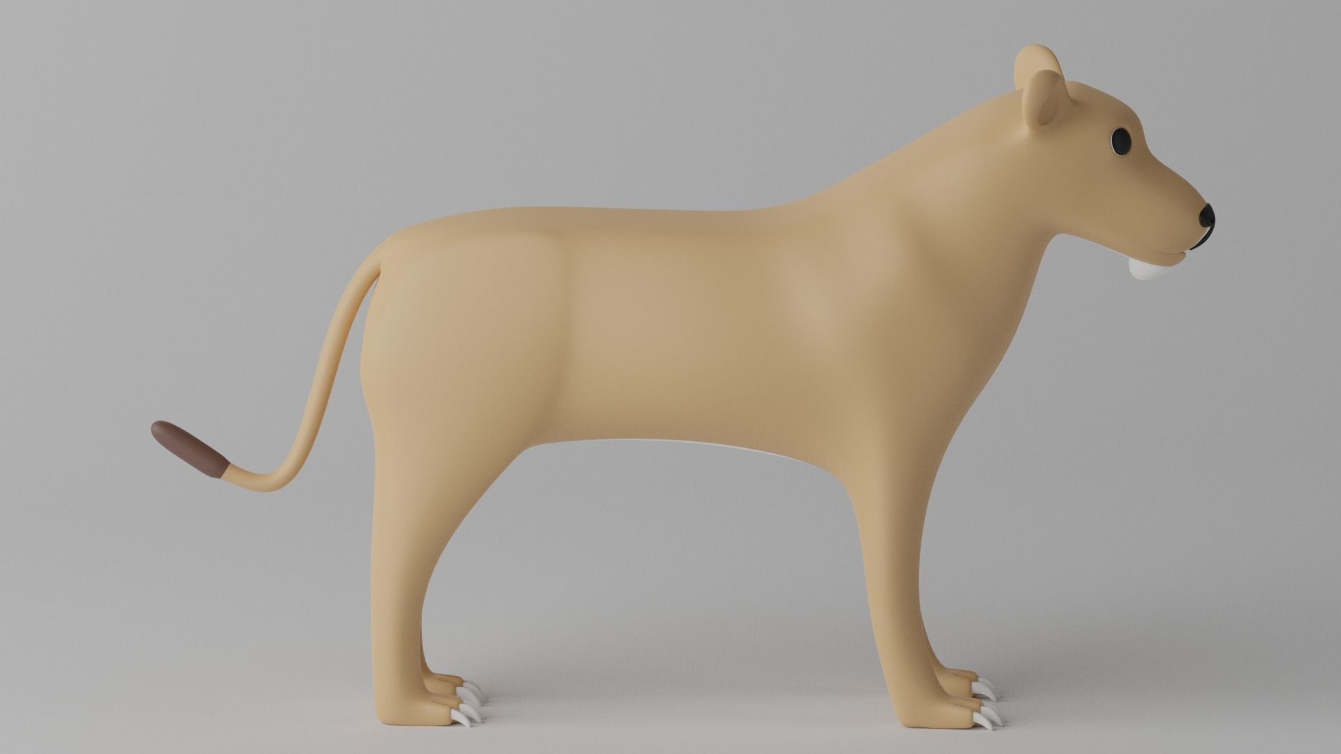 Cartoon Cute Lioness 3D model_1