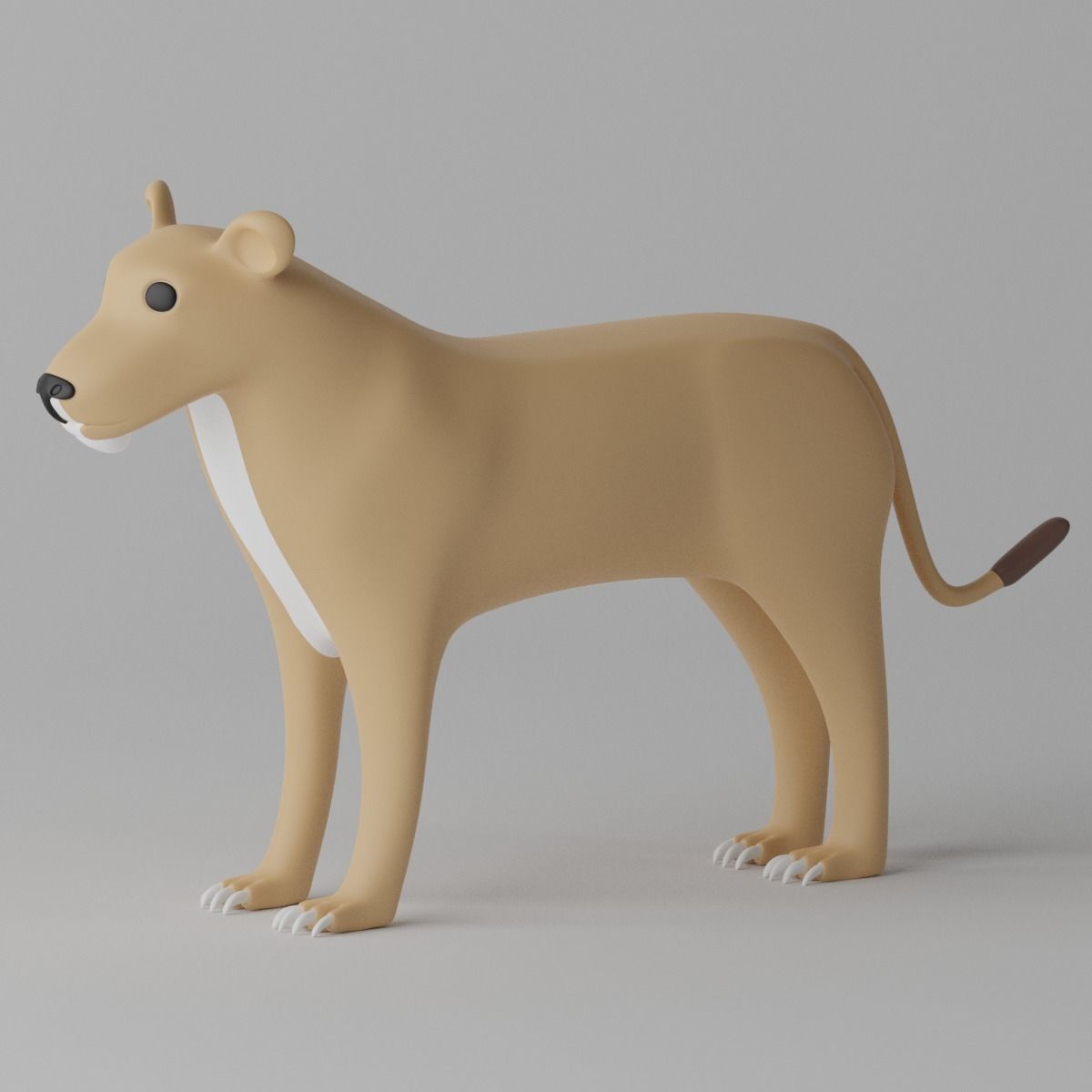 Cartoon Cute Lioness 3D model_15