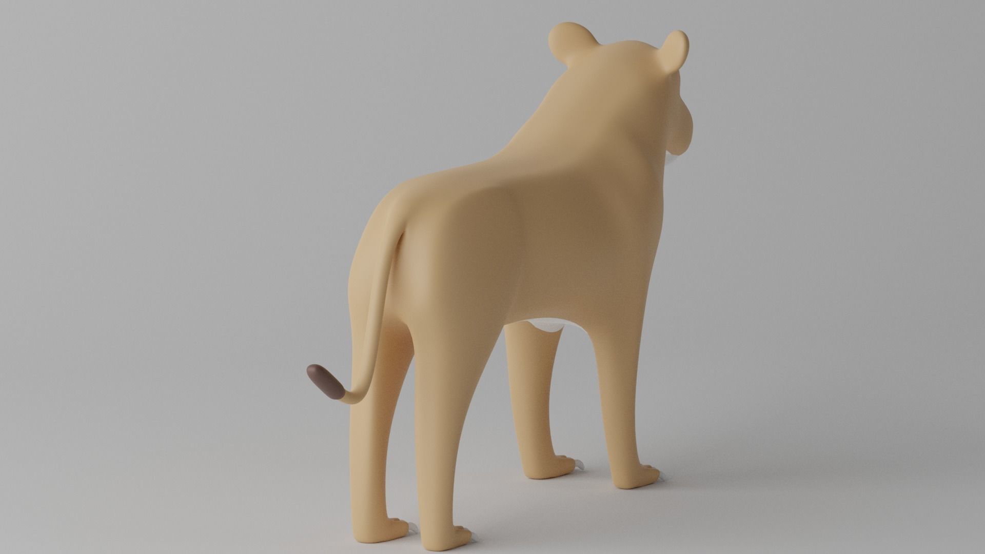 Cartoon Cute Lioness 3D model_13