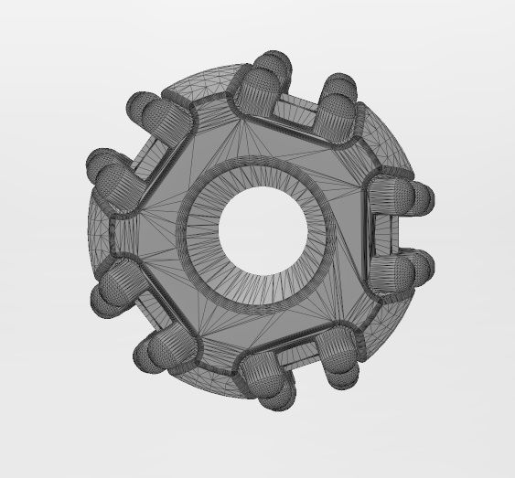 Oval 5 row diamond bead and bracelet charm 3D print model_13