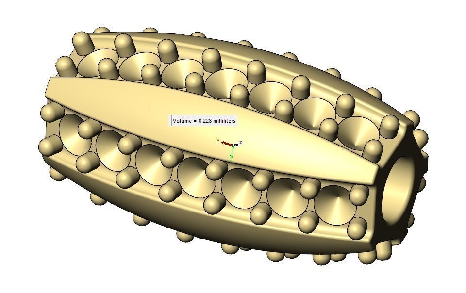 Oval 5 row diamond bead and bracelet charm 3D print model_10