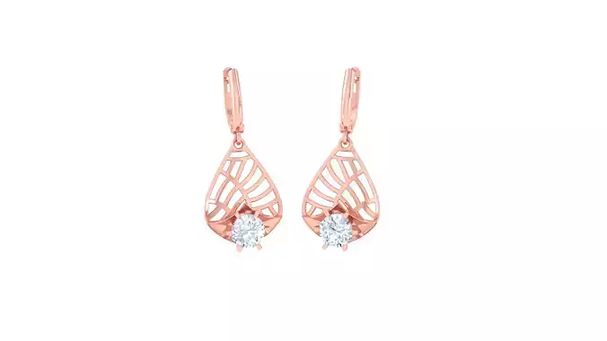 Women solitaire mesh earrings 3dm stl obj gltf mtl 3mf glb