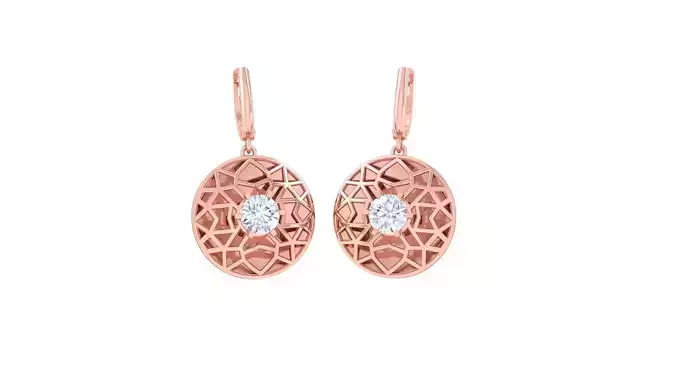 Women solitaire mesh earrings 3dm stl obj gltf mtl 3mf glb