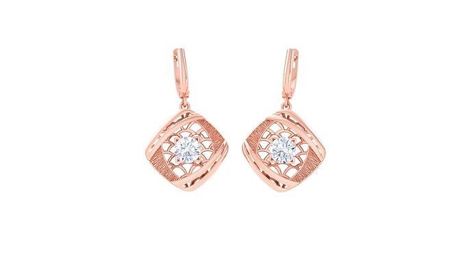 Women solitaire mesh earrings 3dm stl obj gltf mtl 3mf glb 3D print model