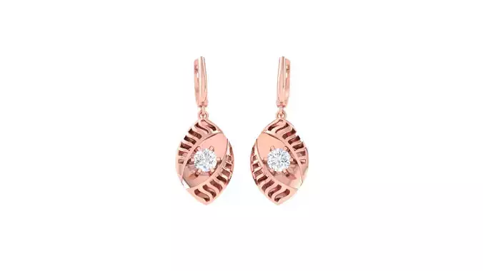 Women solitaire mesh earrings 3dm stl obj gltf mtl 3mf glb