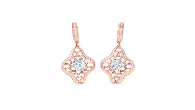 Women solitaire mesh earrings 3dm stl obj gltf mtl 3mf glb