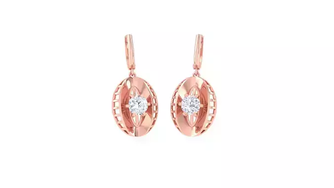 Women solitaire mesh earrings 3dm stl obj gltf mtl 3mf glb