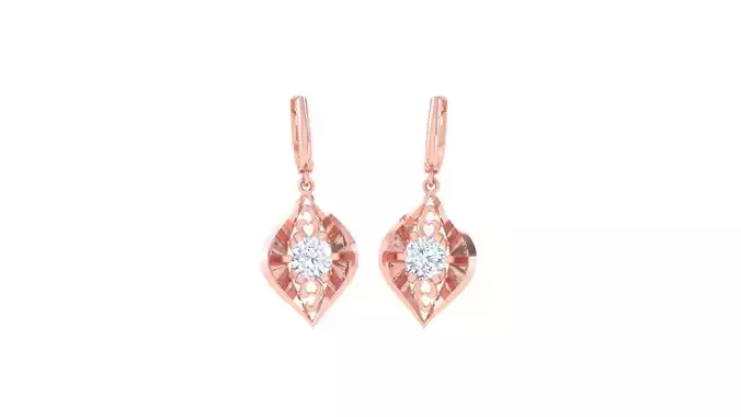 Women solitaire mesh earrings 3dm stl obj gltf mtl 3mf glb