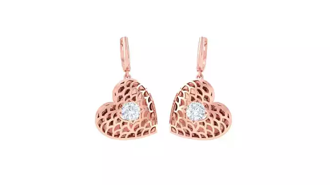 Women solitaire mesh earrings 3dm stl obj gltf mtl 3mf glb