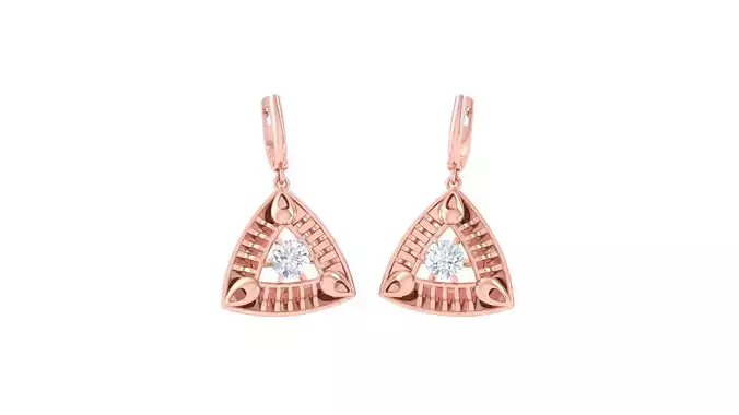 Women solitaire mesh earrings 3dm stl obj gltf mtl 3mf glb